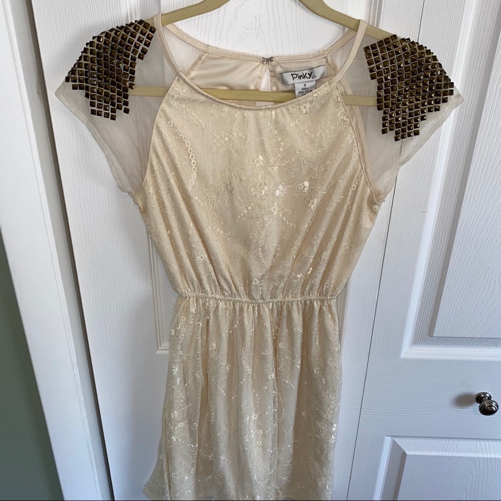 Lace Dress With Studded Accents